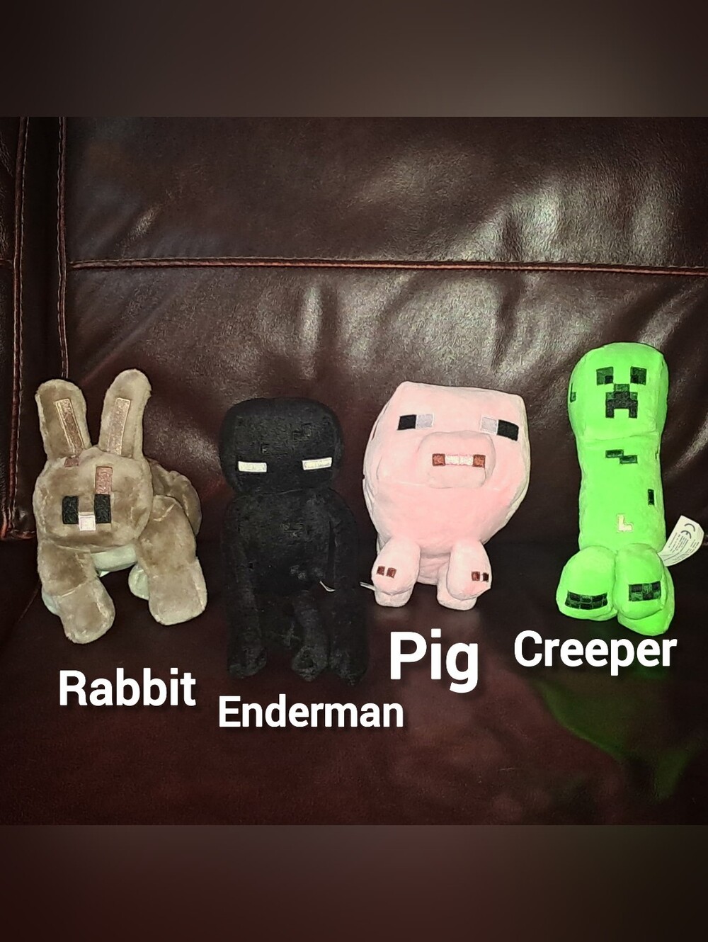 Lot Of 4 small Minecraft Plush - Pig, Rabbit, Enderman & Creeper